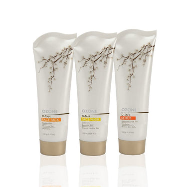 Ozone D Tan Extension Range Combo (Face Wash + Face Pack Cream + Face Scrub) - For Sun Tan Removal - 300 G